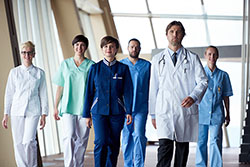 Team of medical personnel in a hospital