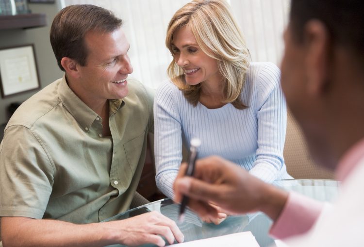 Couple in consultation at an IVF clinic
